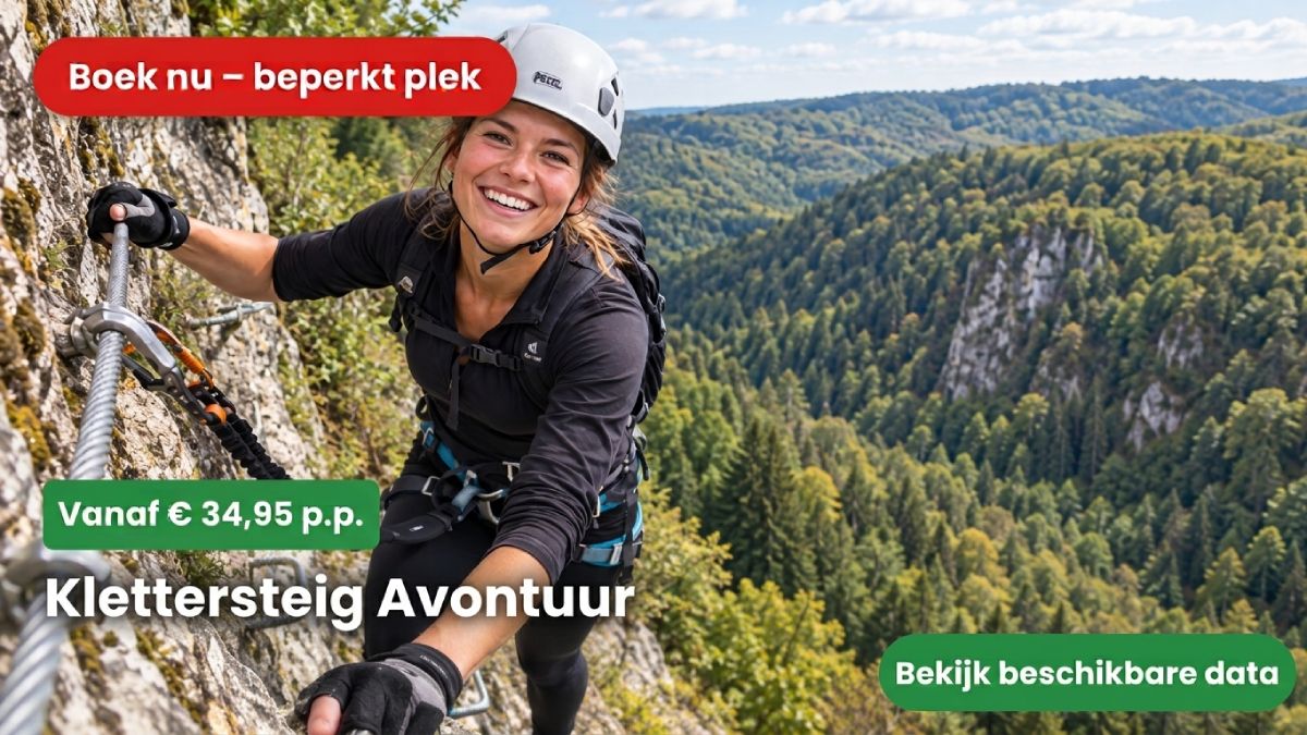 Klettersteig Avontuur in Aywaille in de Ardennen