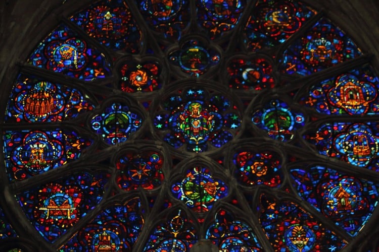 Glas in lood ramen Kathedraal van Reims