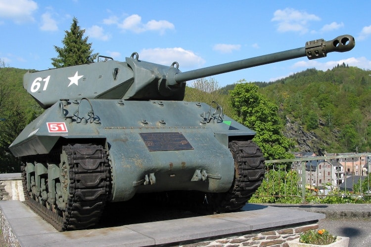 Britse tank in La Roche-en-Ardenne