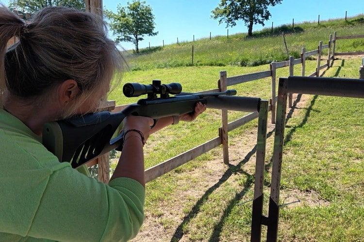 geweer schieten in de Ardennen