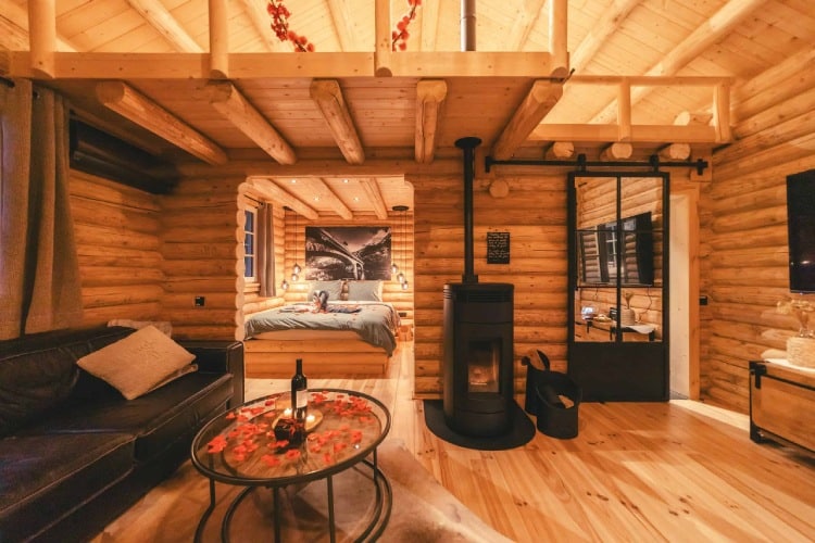 houten blokhut ardennen met sauna
